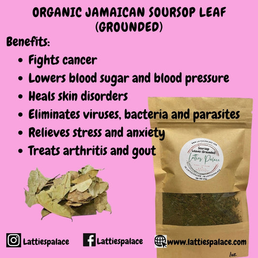 Organic Jamaican SOURSOP LEAF (Grounded) | Annona Muricata