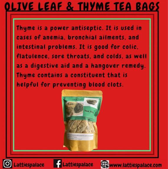 Olive leaf & Thyme Tea bags-antiviral blend -organic
